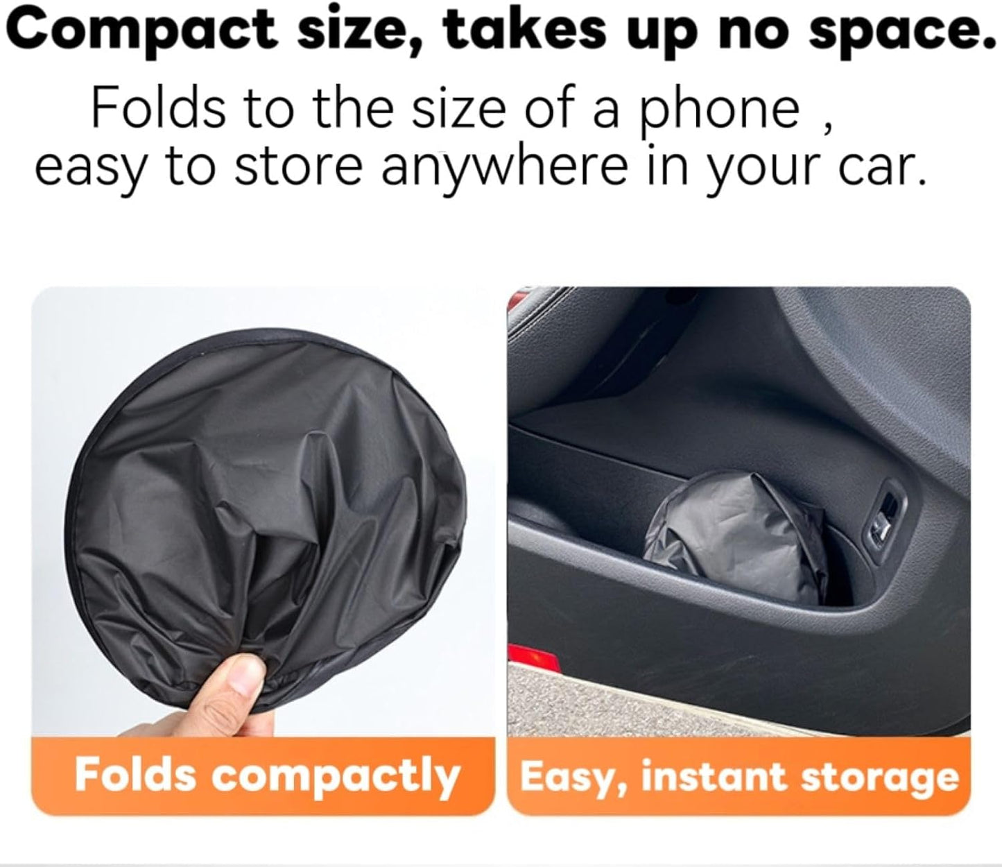 MUSM Car Window Shade Static Cling Sunshade - 2 Pack | Blocks UV and heat. Static cling sticks to any glass. See-through edges keep mirrors visible. Folds small for easy storage.