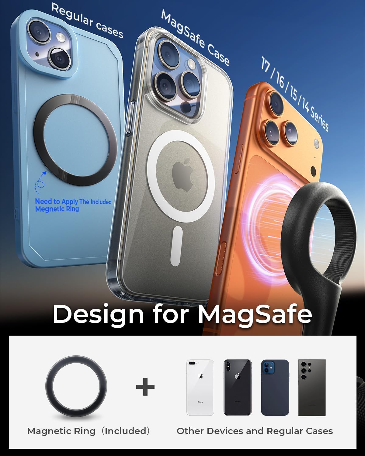 For MagSafe Car Mount [Double Metal Hook] Air Vent Magnetic Phone Holder