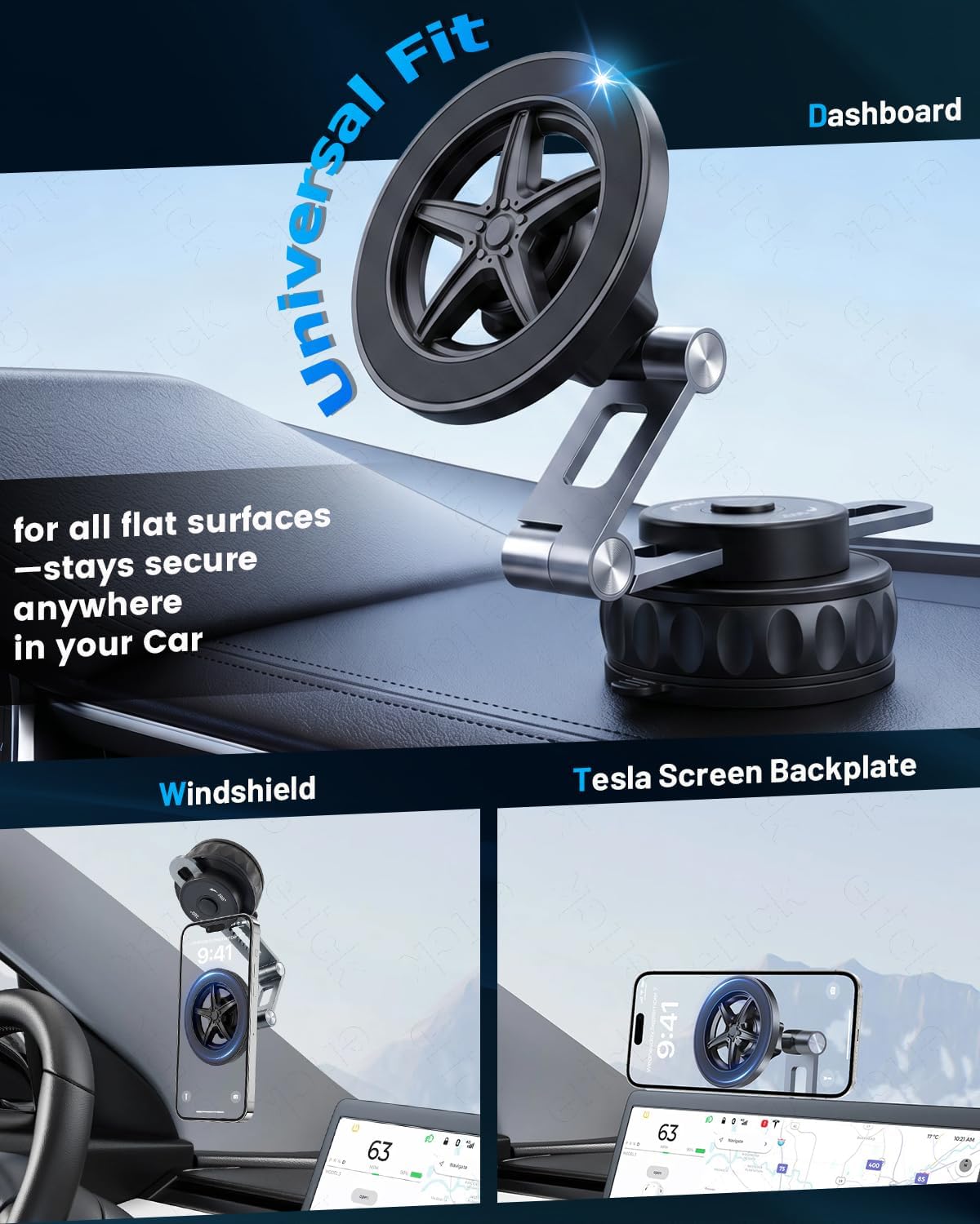 frani Magnetic Vacuum Car Phone Holder
