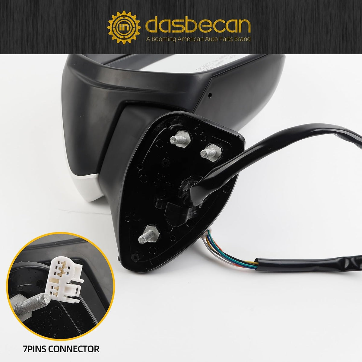 Dasbecan Passenger Side Mirror Compatible with 2018-2024 Toyota Camry 7pin