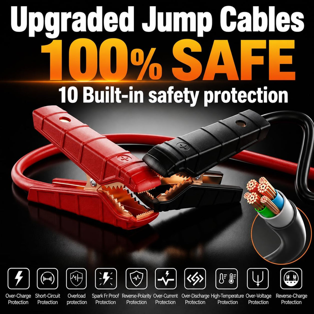 Car Jump Starter with Air Compressor, 2200A Battery Booster Pack for Up to 8.5L Gas & 8.0L Diesel, 150PSI Tire Inflator, 400W Portable Power Station with AC Outlet, 6-in-1 Jump Box for Cars, Trucks