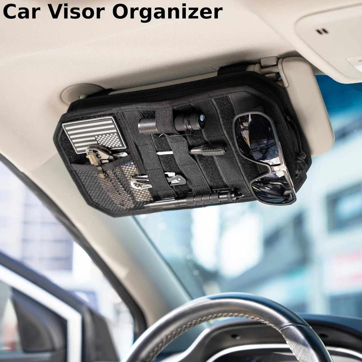 Car Visor Organizer, Molle Sun Visor Organizer for Trucks Cars SUVs