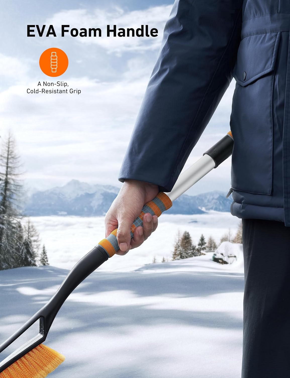 AstroAI 40" 2-in-1 Detachable Snow Brush & Ice Scrapers for Car Windshield