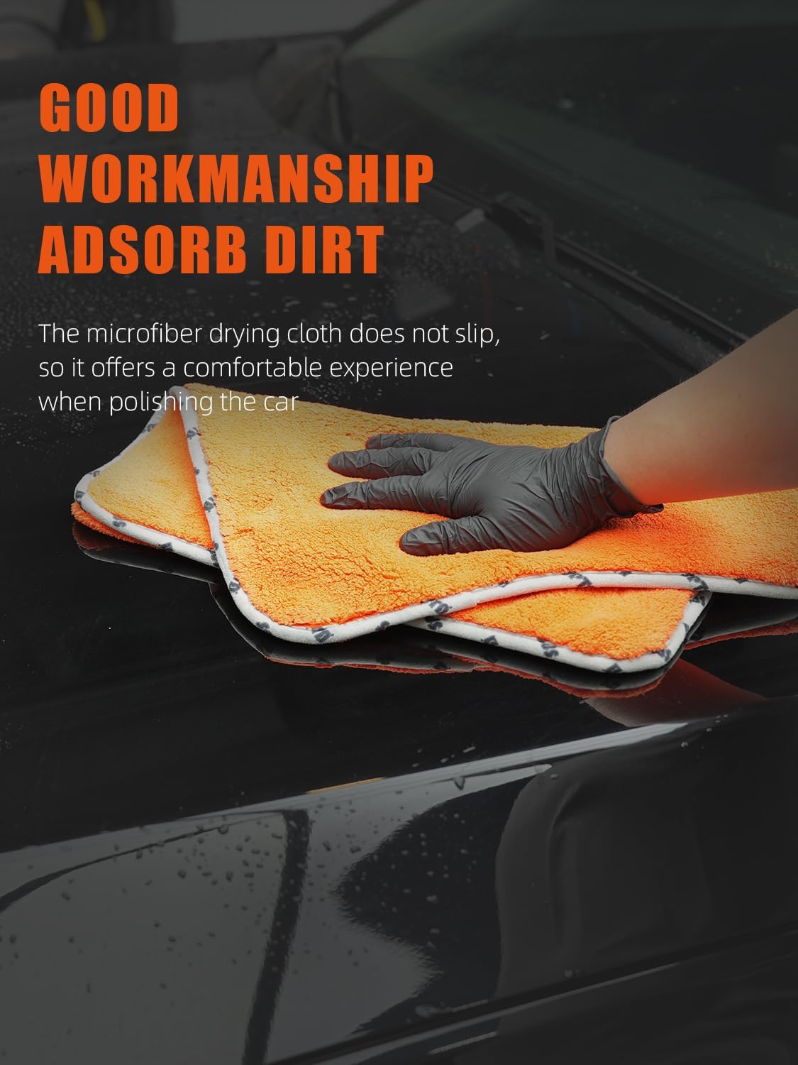 SPTA Car Microfiber Towels, 3Pcs Microfiber Car Cleaning Cloths, Upgraded 1200gsm Ultra-Thick Cars Drying Towel Microfiber for Car and Home Polishing Washing and Detailing 16'' x 16'' (3 Pack)