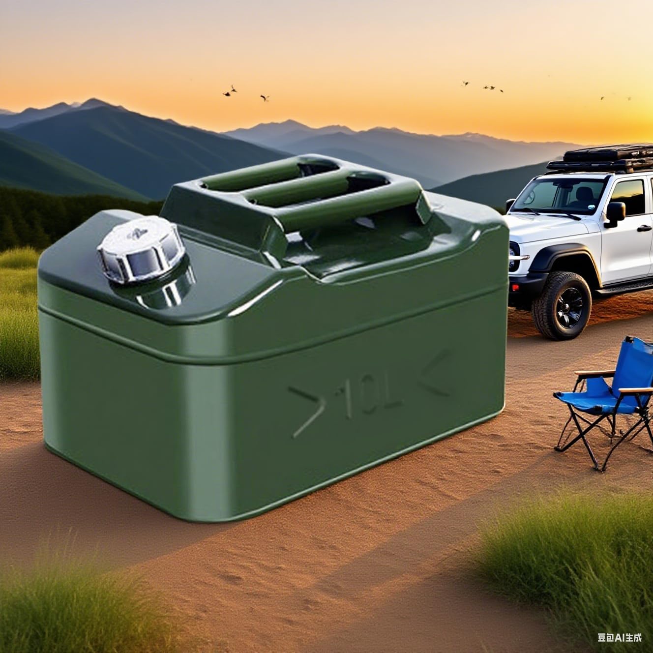 2.5 Gallons Metal Water Can 10liters Stackable Container, Portable Suitable for Outdoor Travel, Car Camping, Emergency Backup (Not For Drinking Water)