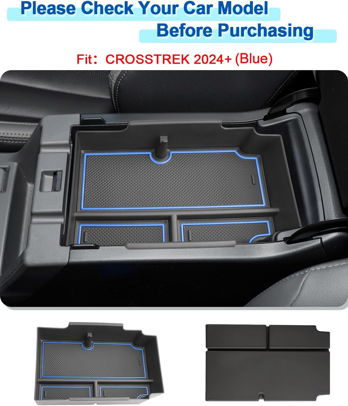 2024 2025 2026 Crosstrek Center Console Organizer for Subaru Crosstrek (Base/Premium/Sport/Limited/Wilderness), Durable ABS Console Tray Insert 2026 Crosstrek&Impreza Accessories (Blue)