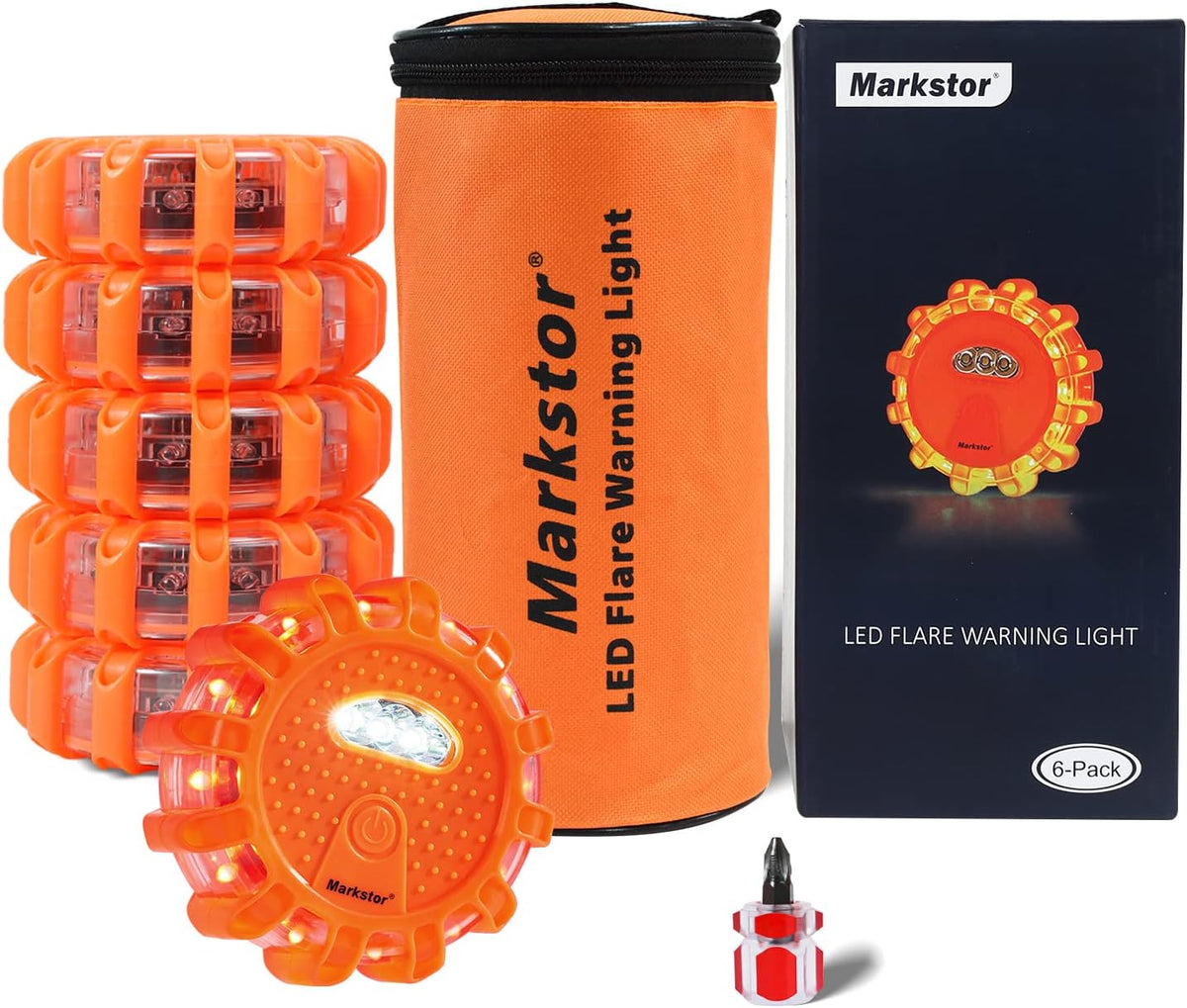 6 Pack LED Road Flare，Roadside Emergency car kit