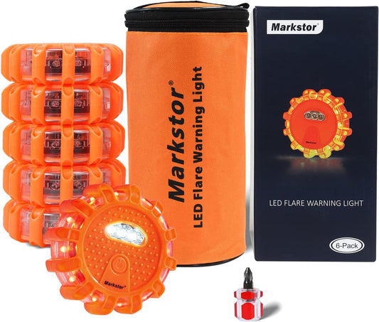 6 Pack LED Road Flare，Roadside Emergency car kit