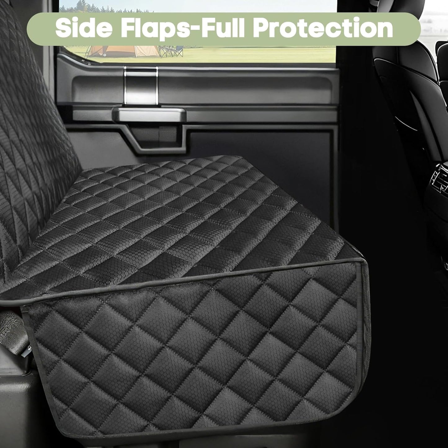 Dog Car Seat Cover for Trucks, Heavy Duty Rear Bench Cover for Ford F150/Chevrolet Silverado 1500/Ram 1500/GMC Sierra 1500, Waterproof Nonslip Pet Back Seat Cover for Dogs