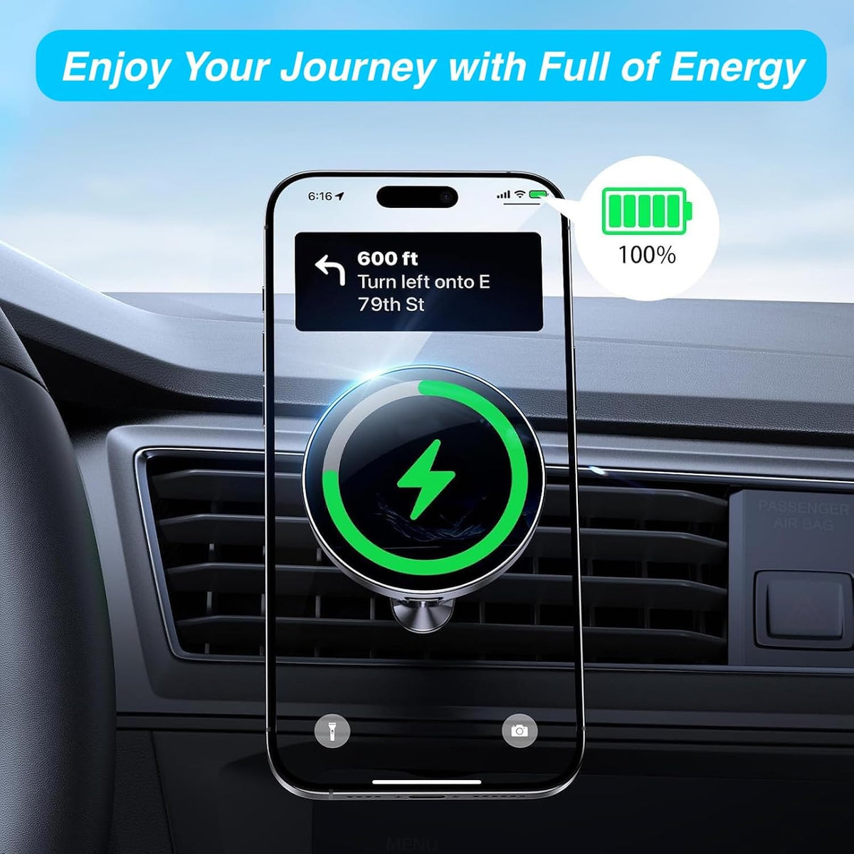 for MagSafe Wireless Charging Phone Holder with 17mm Ball Socket