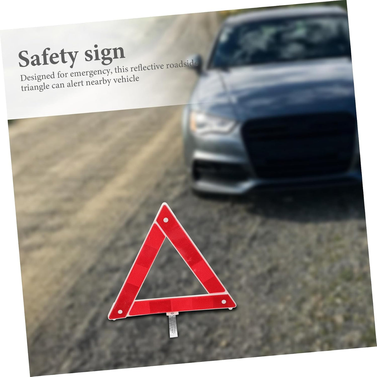 HEALLILY 4pcs Dot Approved Road Warning Triangle Reflective Safety Sign Car Warning Triangles Red Emergency Reflective