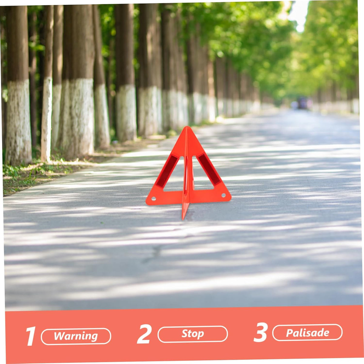 ULTECHNOVO Car Road Triangles 2 Sets Plastic Reflective Warning
