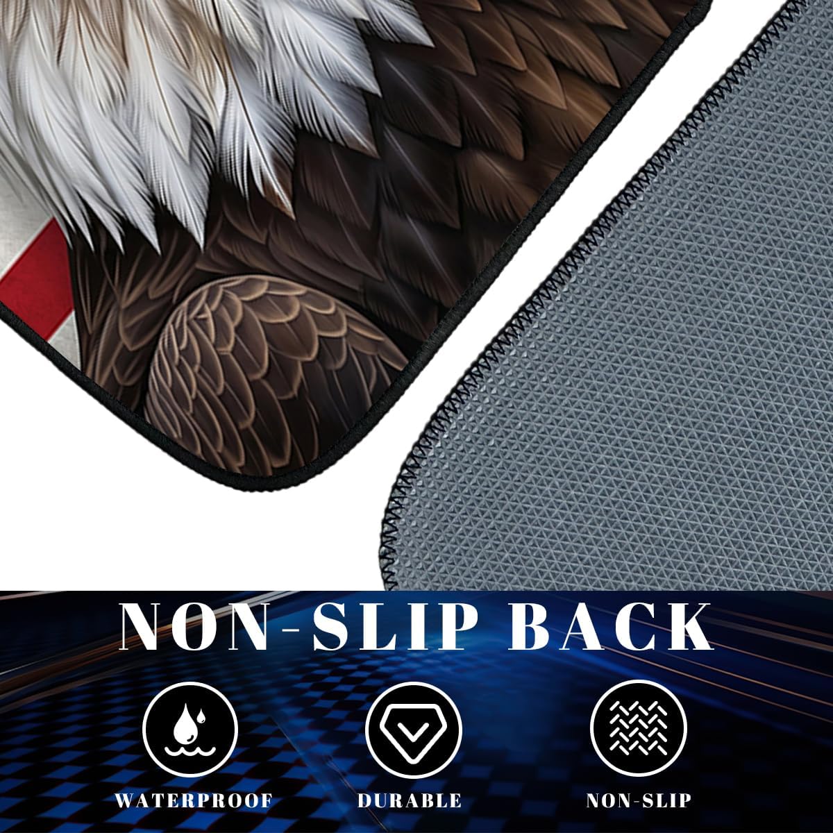 America Car Floor Mats Bald Eagle Red White Blue Carpet Front Rear Carpets Mat Decorative Car Floor Carpets Non-Slip Auto Car Accessories Universal Fit Car Accessories for Truck