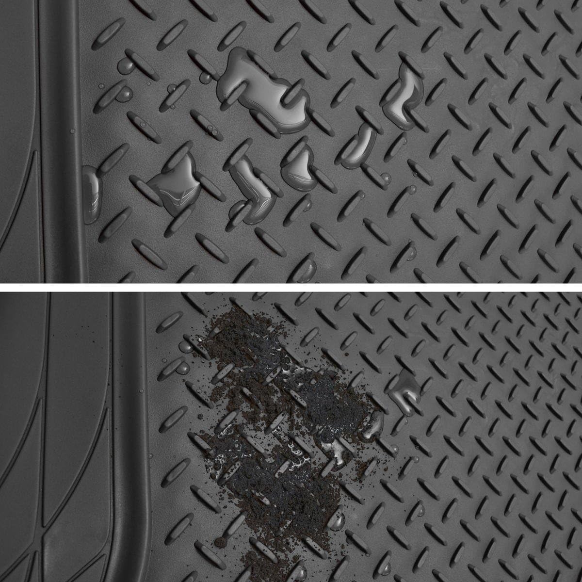 PIC AUTO Heavy Duty Cargo Liner, Trimmable All-Weather Rubber Trunk Mat for Cars, SUVs, Vans & Trucks, Anti-Slip Backing, Durable Protection, Large, Black