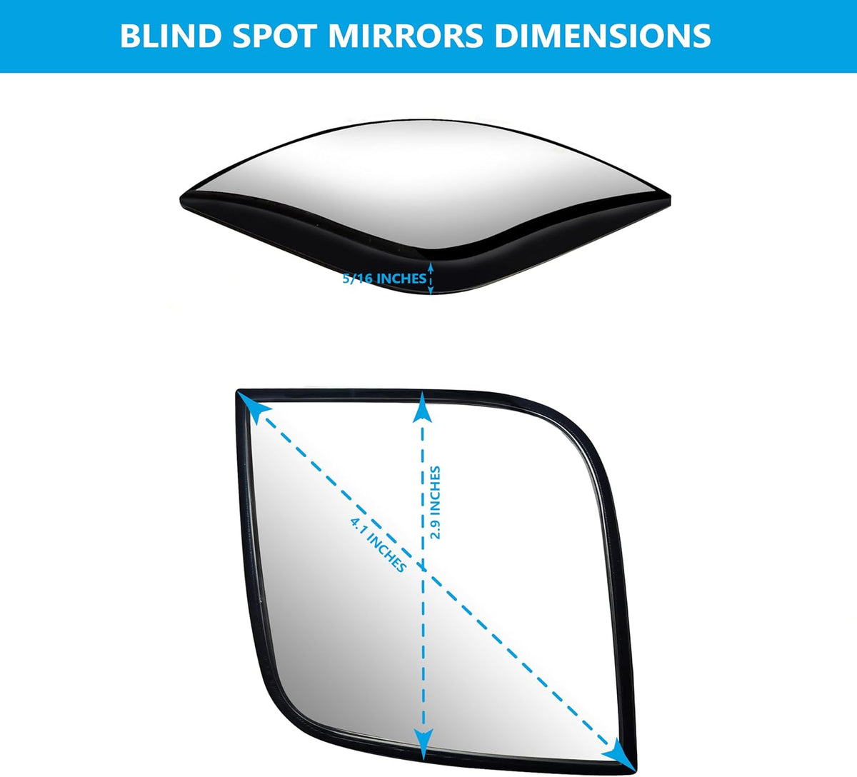 Convex Stick On Custom Fitted Blind Spot Mirrors Compatible With 2011-2022 Jeep Grand Cherokee & 2011-2022 Dodge Durango