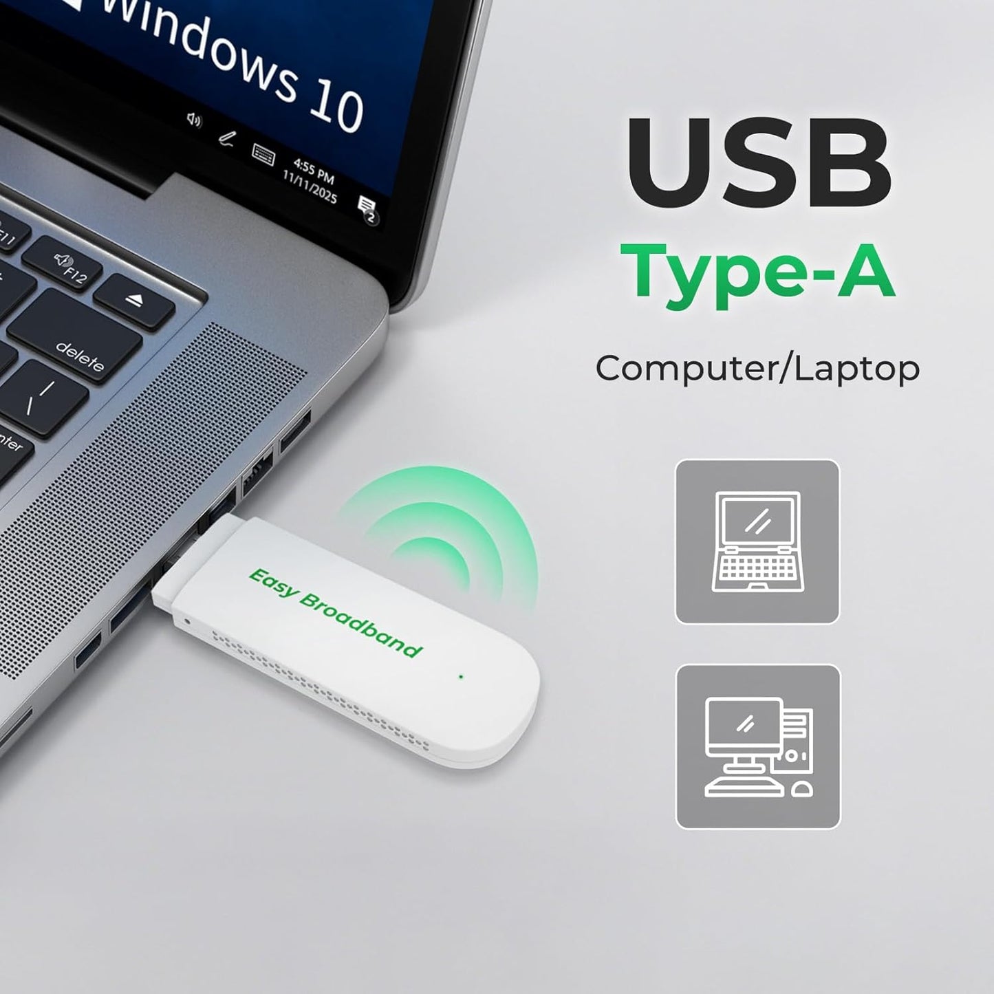 EIOTCLUB 4G LTE USB WiFi 6 Dongle - Portable Mobile Hotspot High-Speed, Portable WiFi with Pre-Installed SIM Card & Prepaid Plan Data Plans, Supports 10 Devices(use in US+CA+MX+LA)