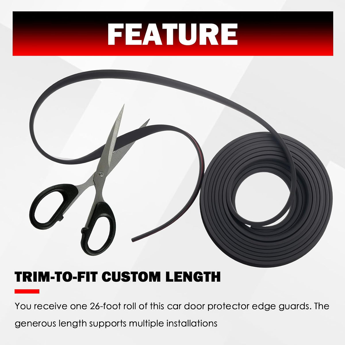 26Ft Car Door Edge Guards with L Shape,Rubber Edge Trim
