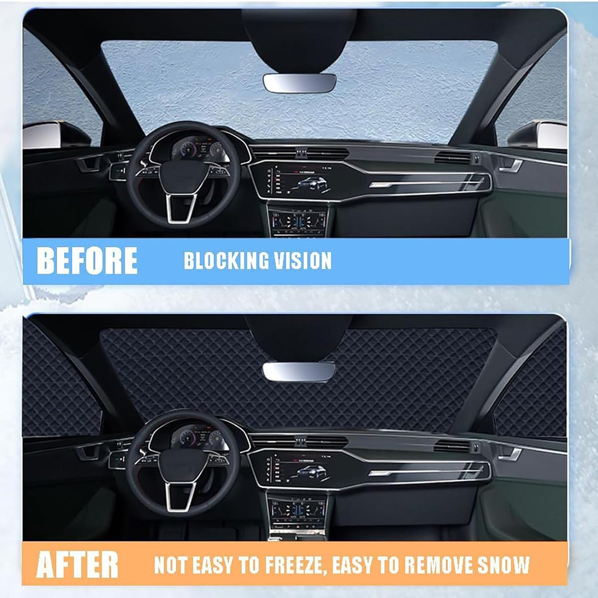 Car Windshield Snow Cover for Toyota RAV4 2025 2024 2023-2019 LE XLE Hybrid, Winter Magnetic Front Windscreen Anti-Snow Cover Frost Shield with Side Mirror Covers Exterior Accessories