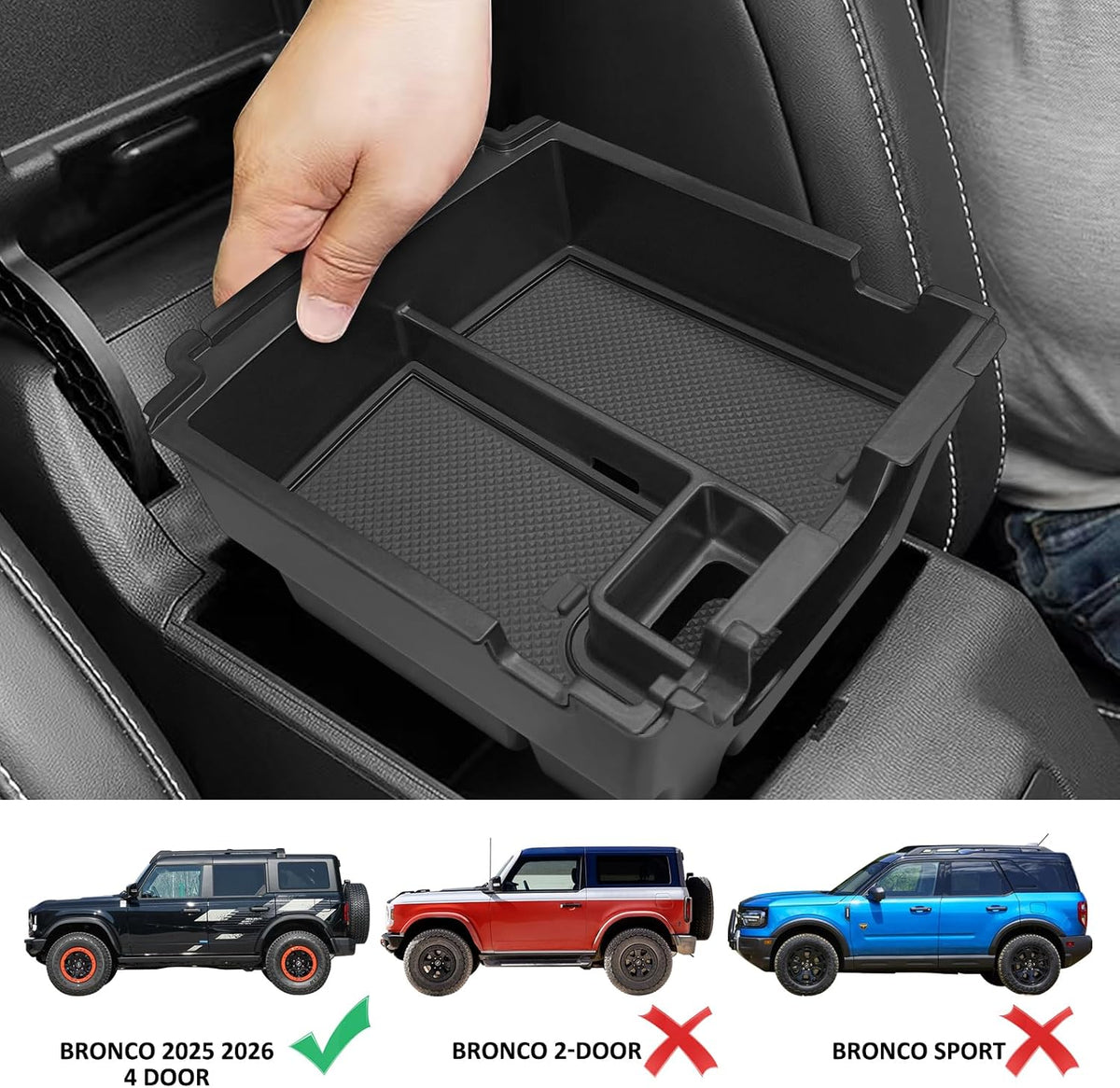 Double-Layer Center Console Tray Fit for Ford Bronco 4Door 2025 2026