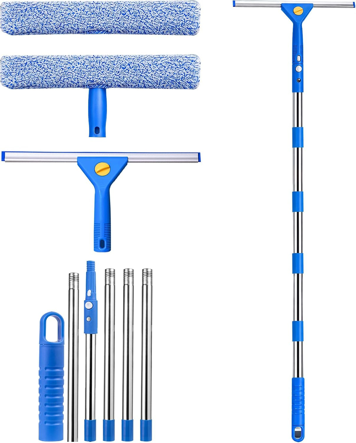 51'' Window Squeegee, 2 in 1 Outdoor Window Cleaning Tools