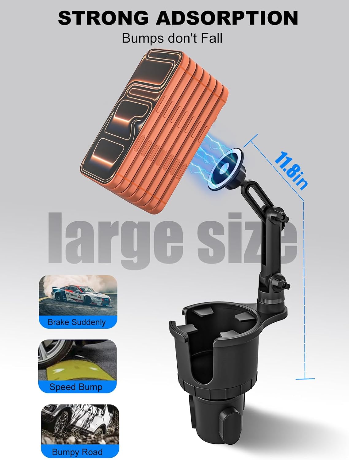 Magnetic Phone Holders for Your Car Cup Holder & Air Vent-2 Packs