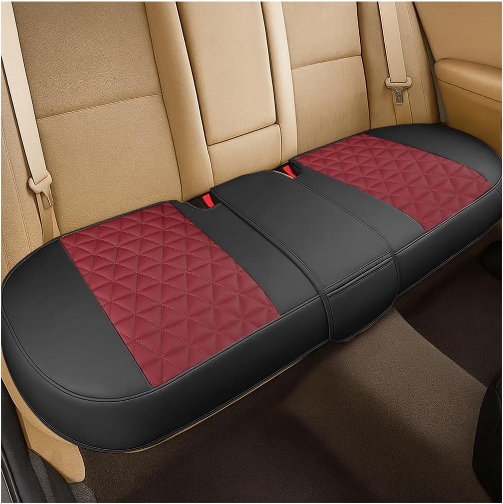 2PCS Leather Car Seat Cover, Front Bottom Seat Protector Pad, Beige