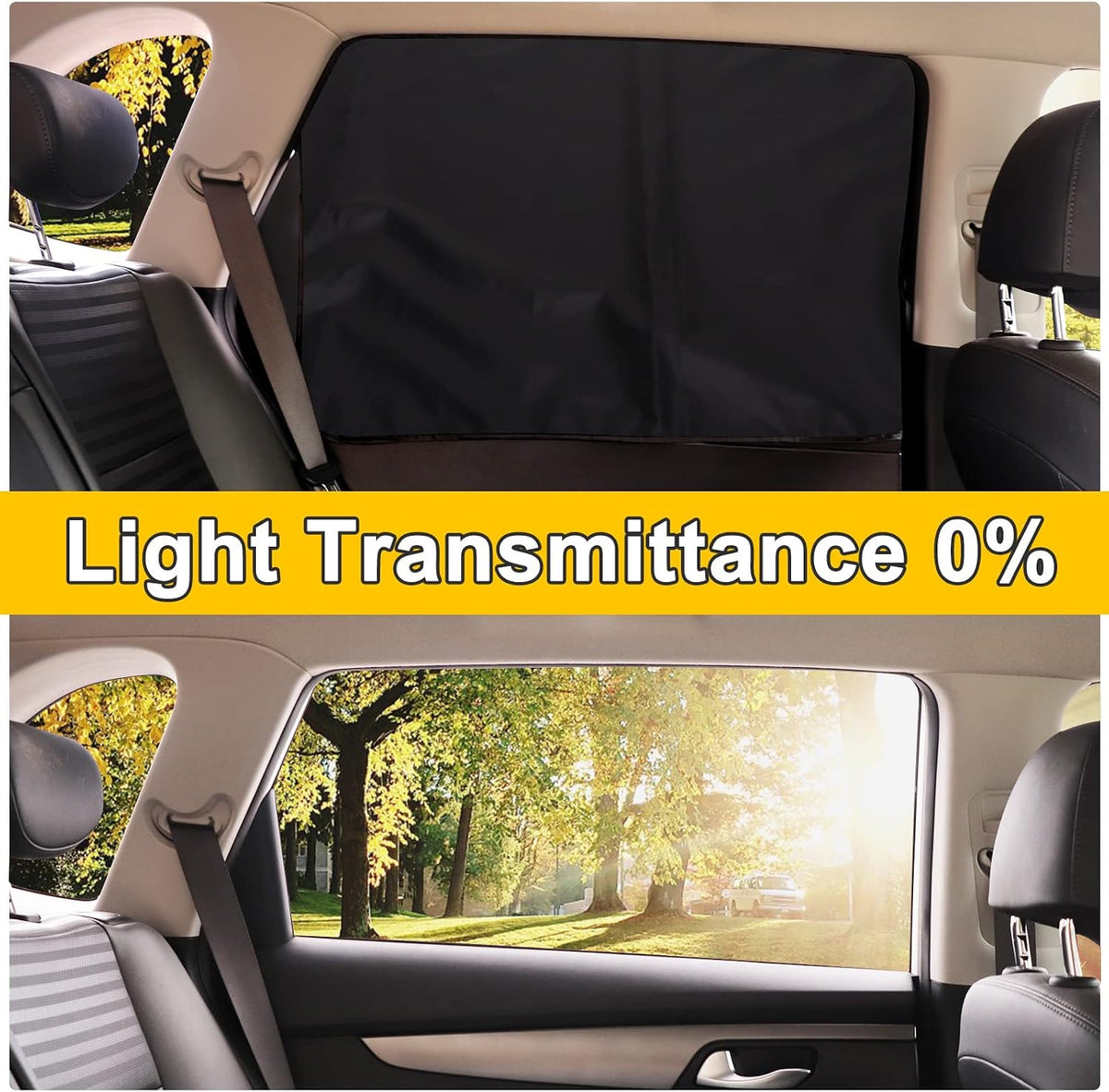 Lechin Magnetic Car Side Window Sun Shades for Baby, 2 PCS, 31.5 x 20 in | 10 M40 Magnets, UPF50+, Block Heats and UV Rays