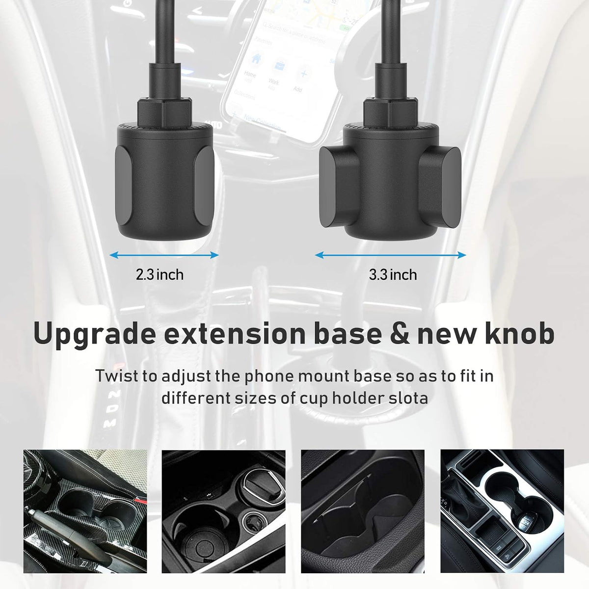 Phone Holders for Your Car, Adjustable Gooseneck Cup Car Phone Holder