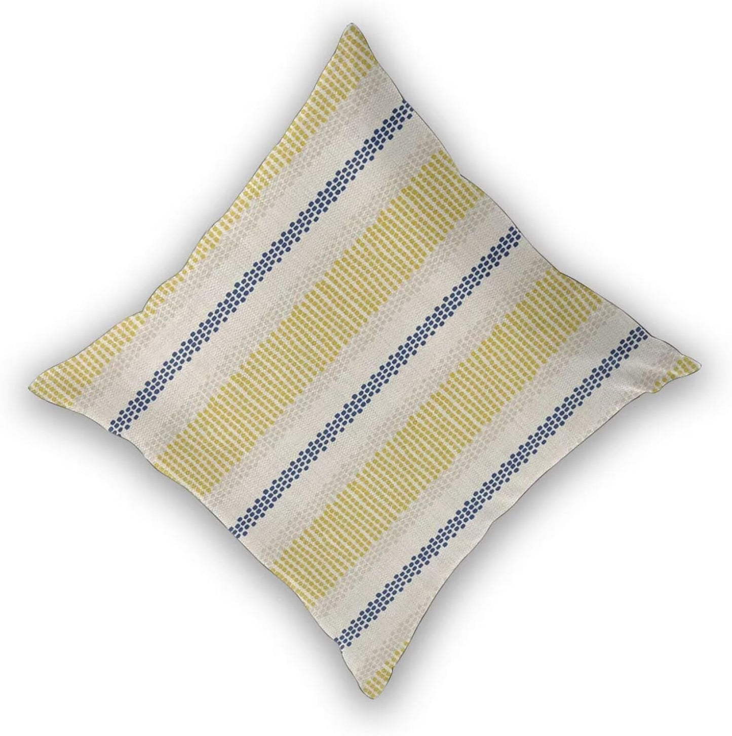 Blue Yellow Pillow Covers 18 x 18 Inch Set of 2 Boho Polka Dot Striped Decorative Outdoor Throw Pillow Covers Linen Summer Farmhouse Modern Pillowcase for Home Sofa Couch Decor