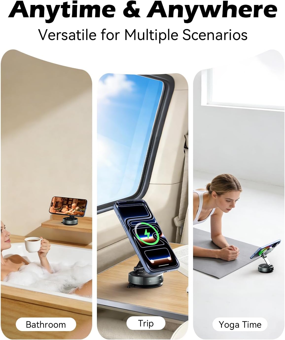 CloudValley 15W Wireless Charger Magnetic Car Phone Holder with RGB Light