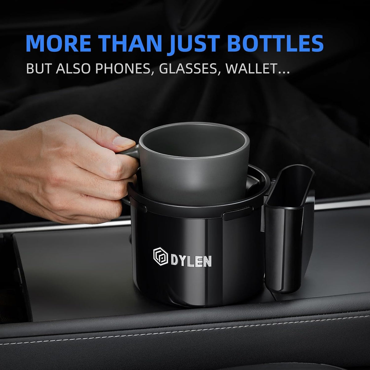 DYLEN Car Cup Holder Expander with Adjustable Base, Fits 16–46oz Bottles