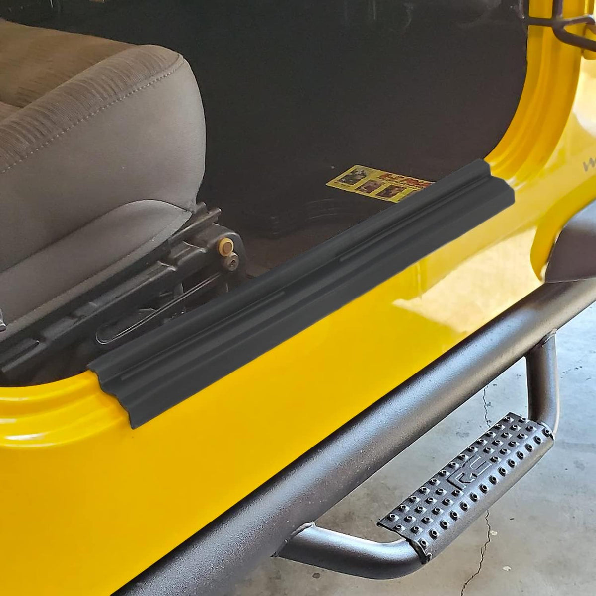 2PCS Black Car Door Sill Entry Protector Cover for Jeep Wrangler TJ 97-06