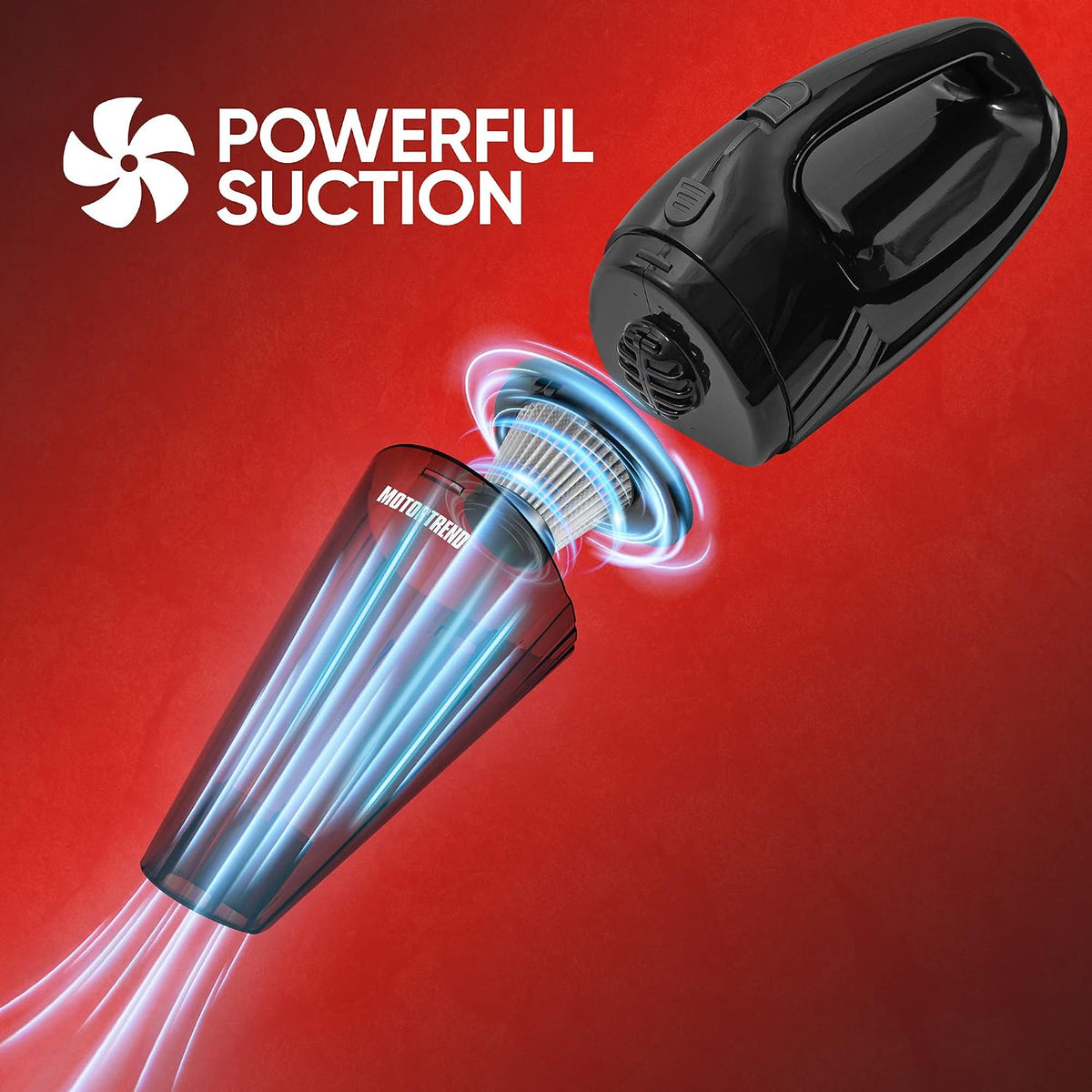 Motor Trend Lightweight & Portable Handheld Car Vacuum Cleaner Interior Cleaning Wet or Dry Mess Includes 3 Accessories + Filter & Carrying Bag Powerful Suction 15 Ft Extra Long Cord
