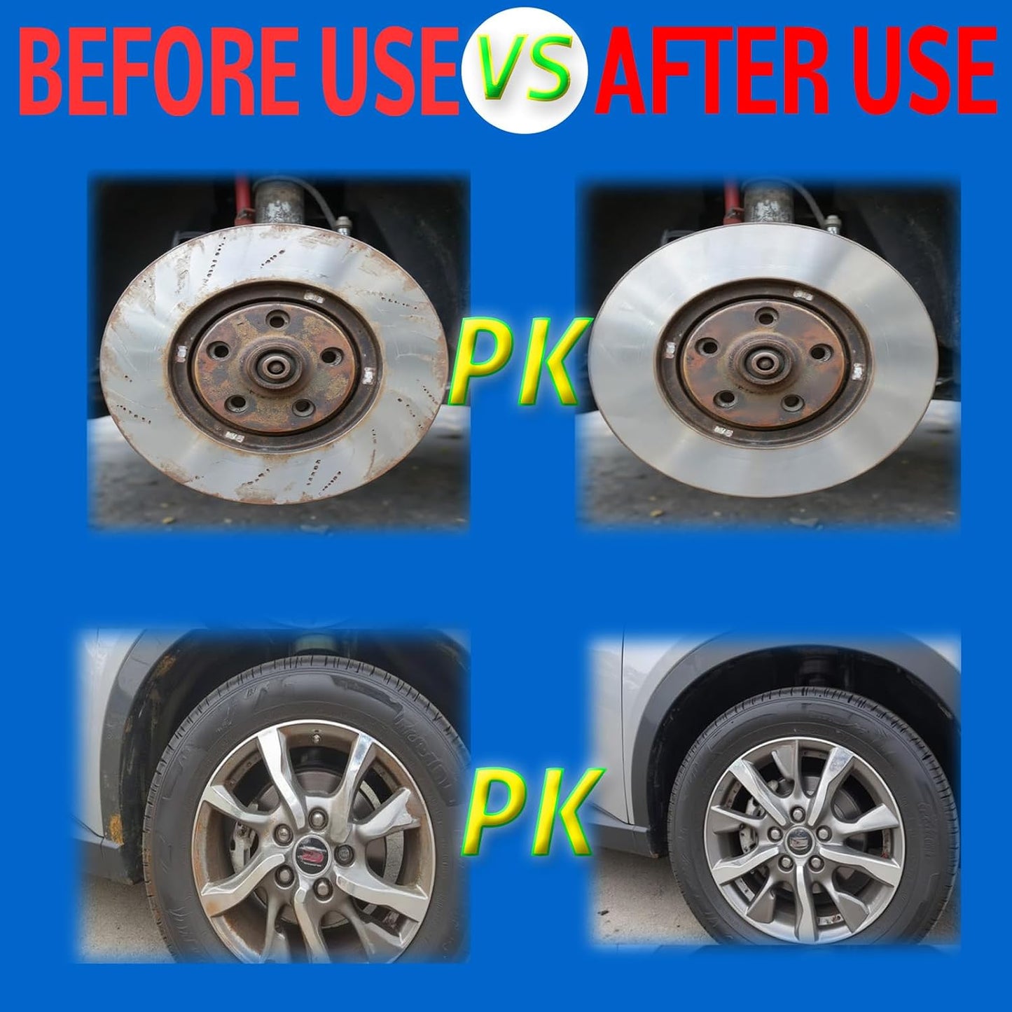 Wheel Hub Cleaning Tool, Wheel Stud Cleaner Includes 6 Grinding, Quick Rust Removal Brake Hub Cleaning Tool, Hub Resurfacing Tool Fits Power Drill or 1/2" Impact Driven Wrenches