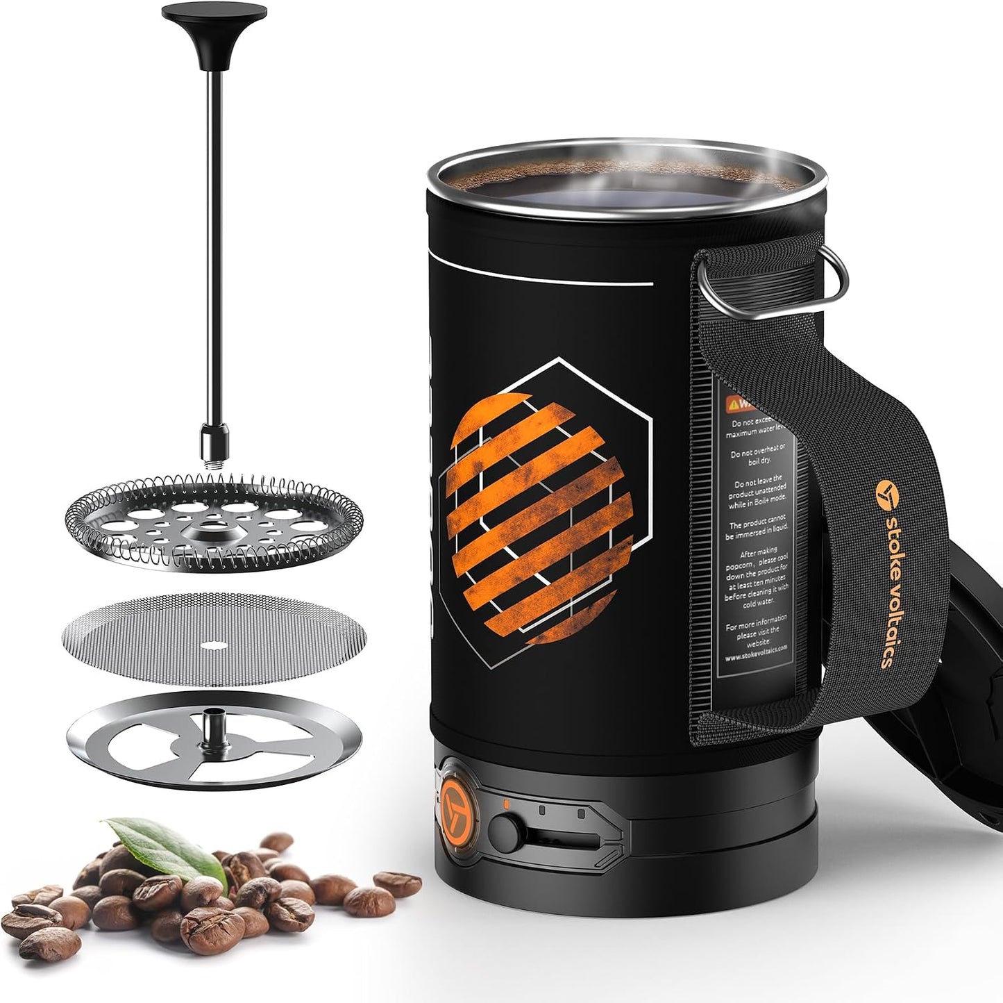 Electric Cooking Bundle, IncludeJoulle Kettle Pot with French Press & Nomad Cooking System, Multi-Functional Outdoor Cooking Gear for Travel, Electric Vehicles, Car Camping, Overland, Vanlife