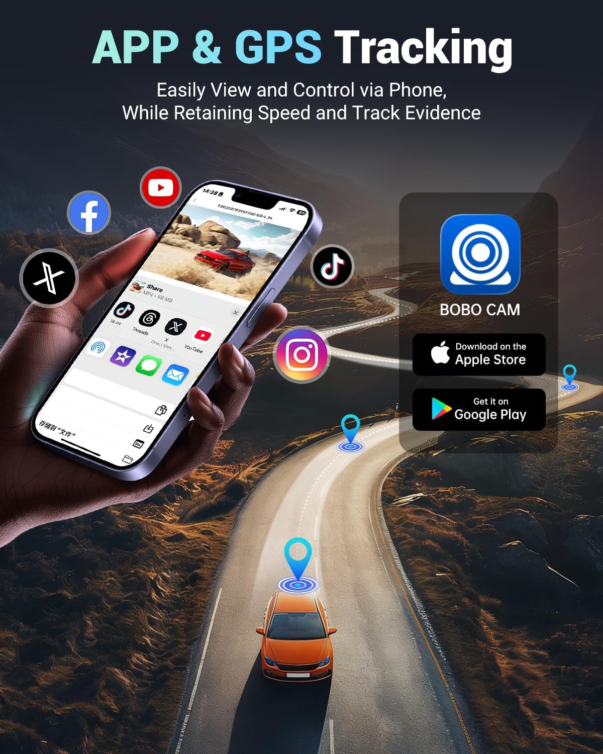 2026 AI Drive Assist 5G WiFi Dash Cam Front and Rear, UHD 4K+1080P, ADAS & GPS, 360° Rotating Front x Free 32GB Card Dual Dashcam, 3" Touch Screen, 24H Parking Mode, Support 512GB Max