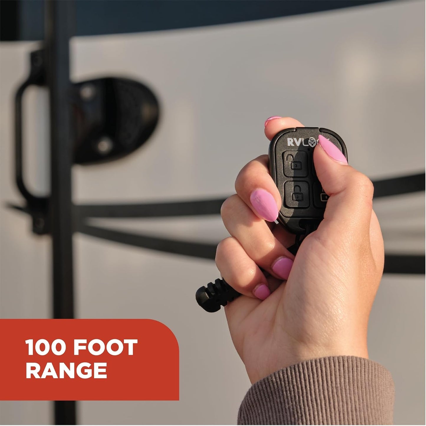 RV Remote 4-Button Key Fob for RVLock Keyless Handles, Wireless Fob Transmitter