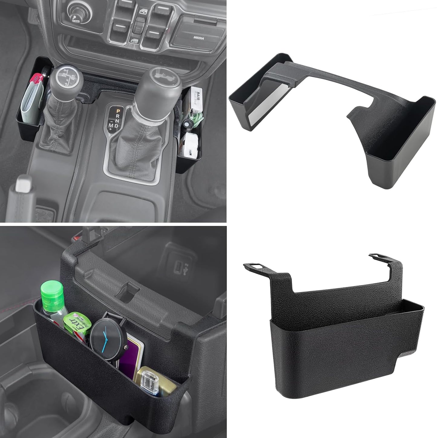 PIMCAR Center Console Organizer for Jeep Wrangler JL/JLU (2018-2026) & Gladiator JT (2020-2026) | Armrest Storage Tray | Interior Accessories (Not for JK/JKU) | Blue Liner Trim