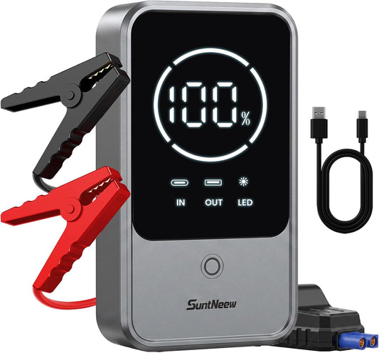 10000mAh Jump Starter 2000A 12V Battery Booster with LCD Display