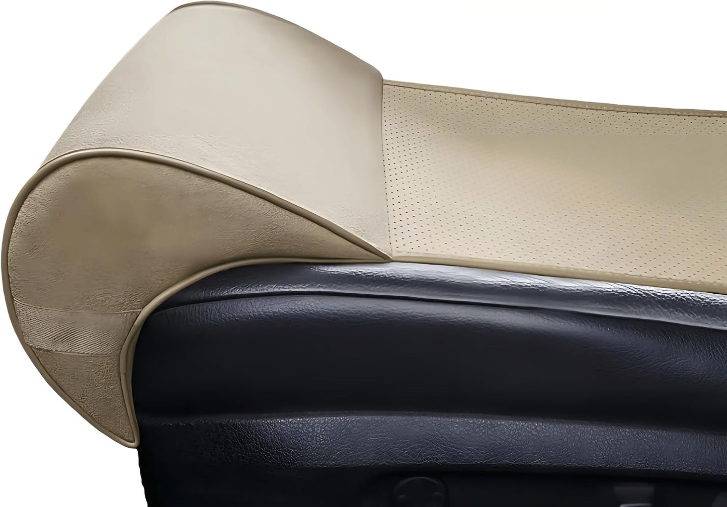 JUPENG Car Seat Leg Extender Cushion, Memory Foam Under Thigh Leg Support Pillow with Strap, Non-Slip Base & Removable Washable Cover for Driver Seat and Office Chair, Universal Comfort Pad (Brown)
