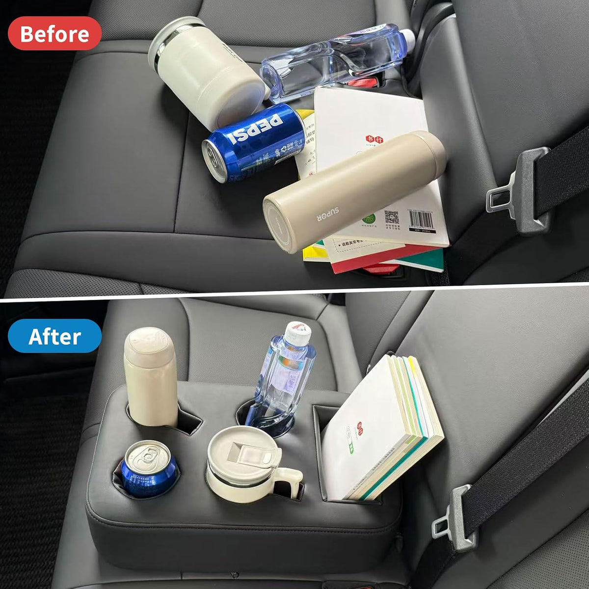 Xaido Car Back Seat Cup Holder, PU Leather Couch Sofa Bed Cup Holder