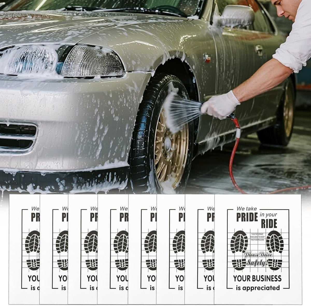 White Car Paper Floor Mats,50Pcs Vehicles Disposable Floor Pads,Temporary Cars Floor Protector,Automotive Mat Covers Protector,Waterproof Car Foot Pads Protective Papers,16x20inch (New Packaging