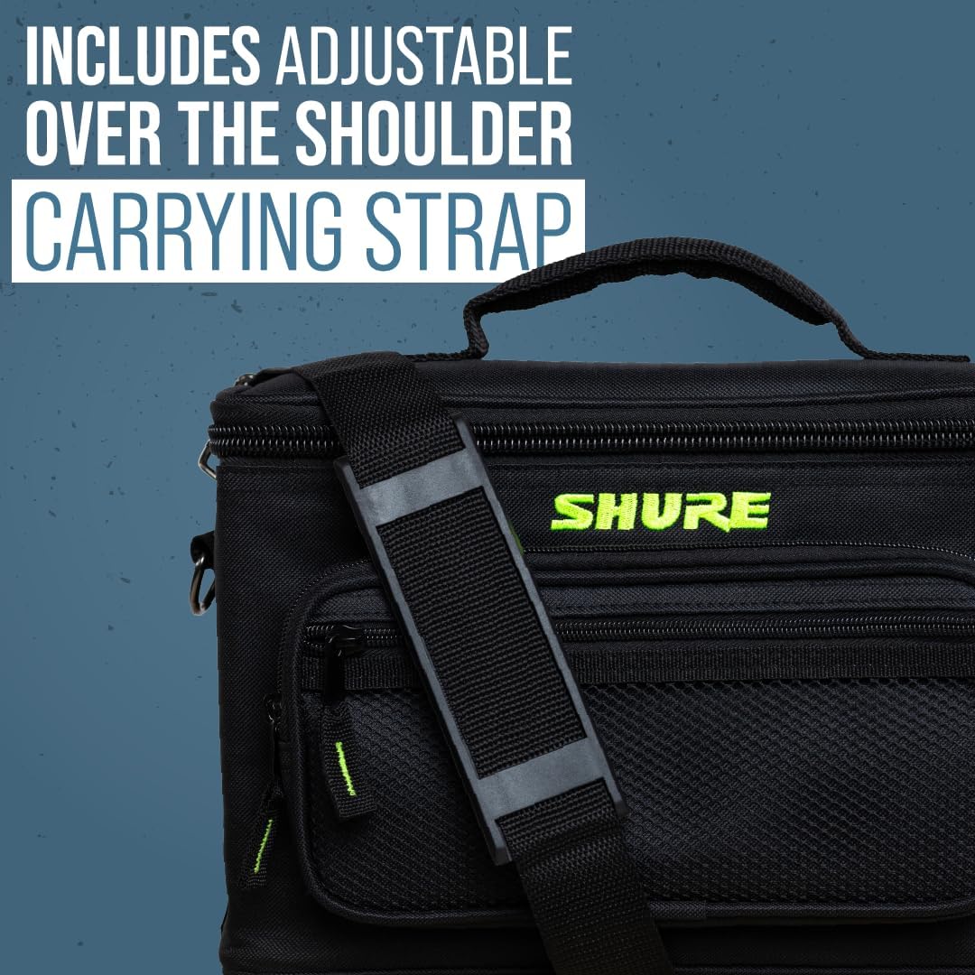 Shure by Gator Padded Carrying Bag that Holds Up to 2 Wireless Mic Systems; (SH-WRLSSCARRYBAG-2)