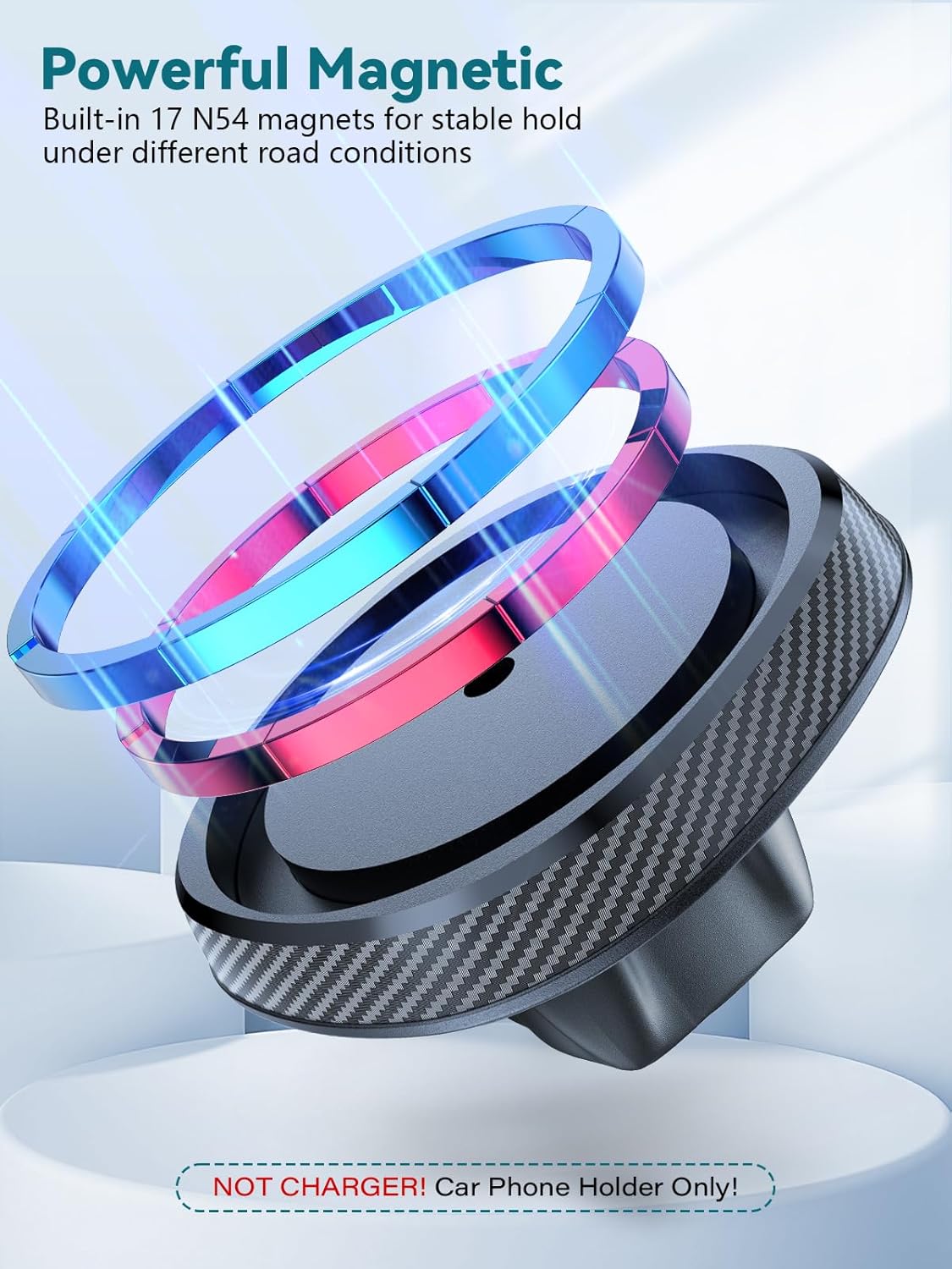 EXELIQ Magnetic Cup Holder Phone Cradle for Magsafe, Flexible Tri-Pivot Arm