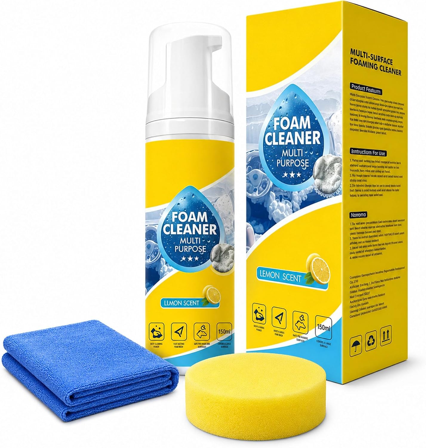 Lanenow Foam Cleaner All Purpose, Deep Cleaning Foam Cleaner for Car Interior, Dashboard, Seats, Kitchen, Bathroom Tile and Home Surfaces (1pcs)