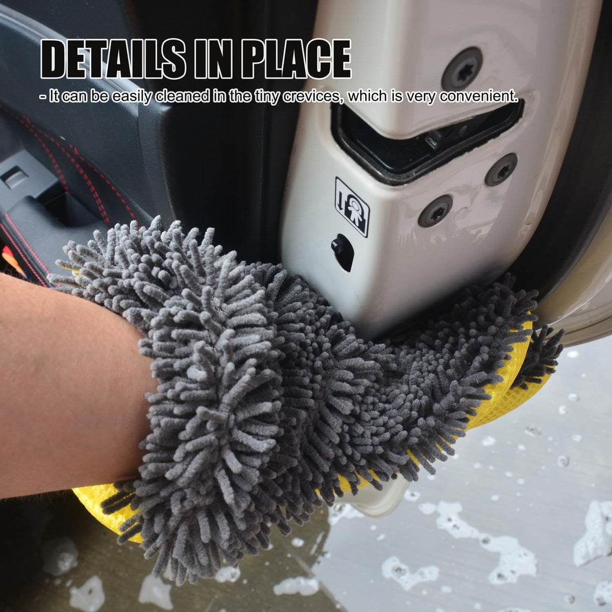 Car Wash Mitt,Microfiber Scratch Free,Detailing Cleaning Gloves,2Pack