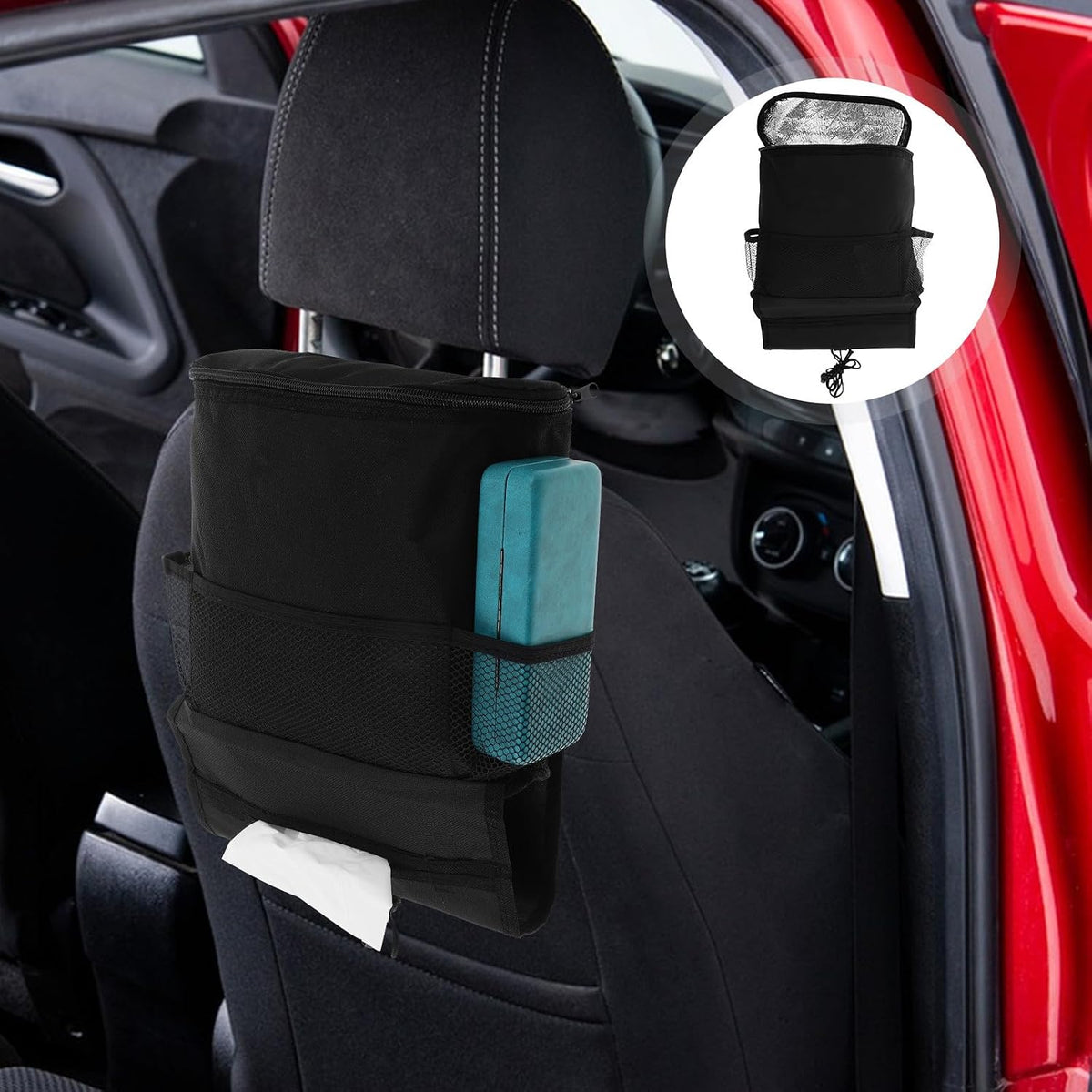 Car Seat Organizer Hanging Storage Bag Insulated Cooler Multi-pocket Travel Storage Pouch for Car Interior Accessories