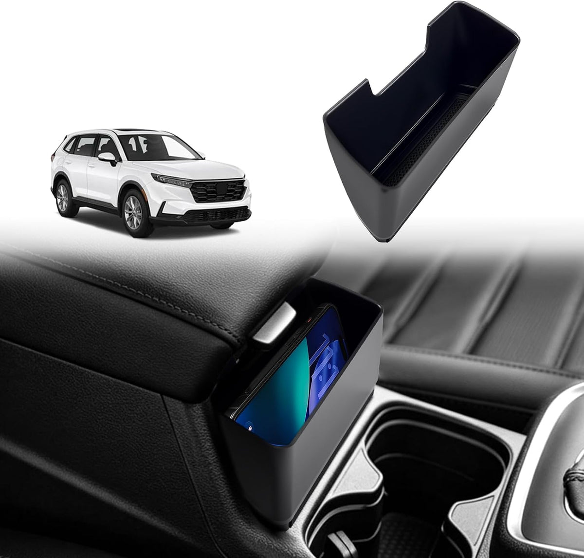 Muslogy Front Center Console Organizer for 2023-2026 CR-V CRV(Black Trim)
