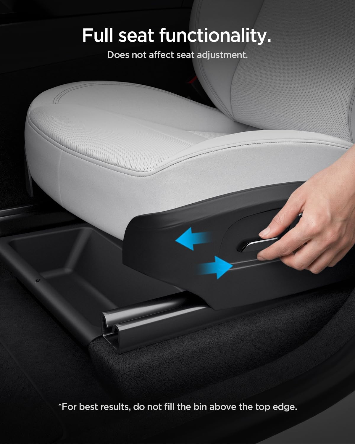 Spigen Under Seat Storage Box, Hidden Organizer Tray [Waterproof & Anti-Rattle] for 2025 2026 Tesla Model Y Juniper (Premium and Performance) - 2 Pack