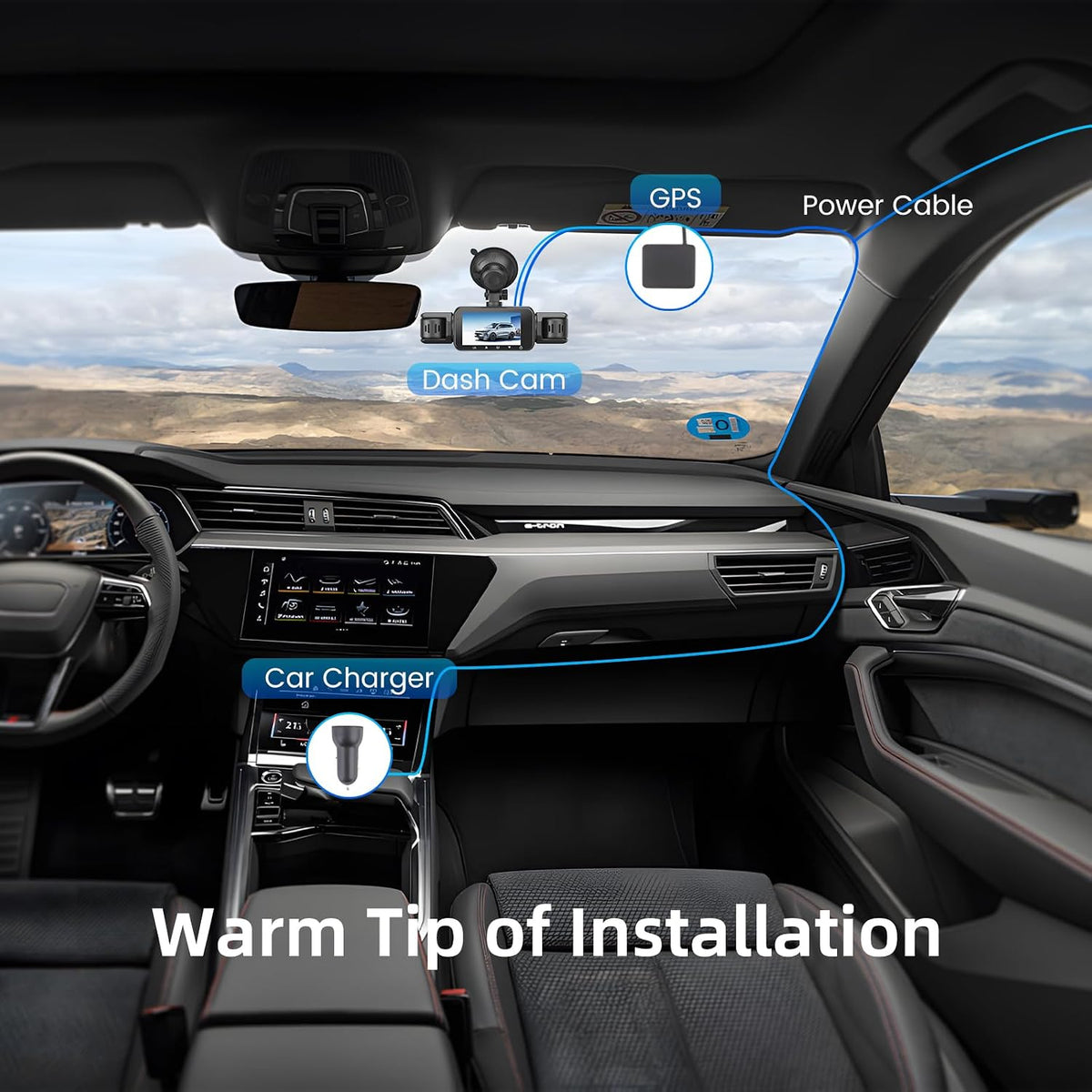 360 Dash Cam Front and Rear Inside,4 Channel Dash Cam 2026,2.5K+1080Px3 Dash Camera for Cars 24/7 Night Vision,360 Car Camera Built-in GPS,5G WiFi,Loop Recording,Parking Mode Free 128GB Card